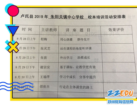 1 朱阳关镇中心学校开学校本培训，郑州42中支教教师开展两堂讲座